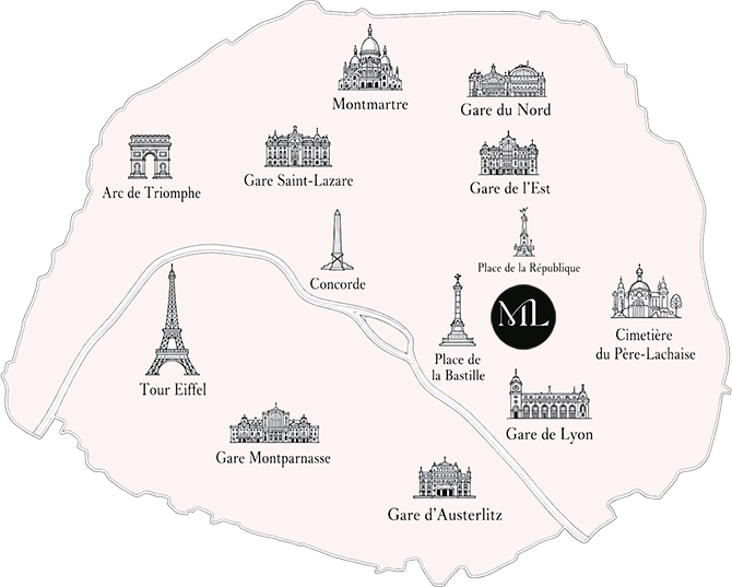 Plan d'accès Hôtel Maison Lenoir - 4 Rue Richard Lenoir - 75011 Paris