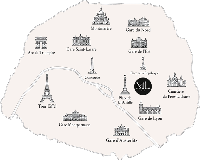 Plan d'accès Hôtel Maison Lenoir - 4 Rue Richard Lenoir - 75011 Paris