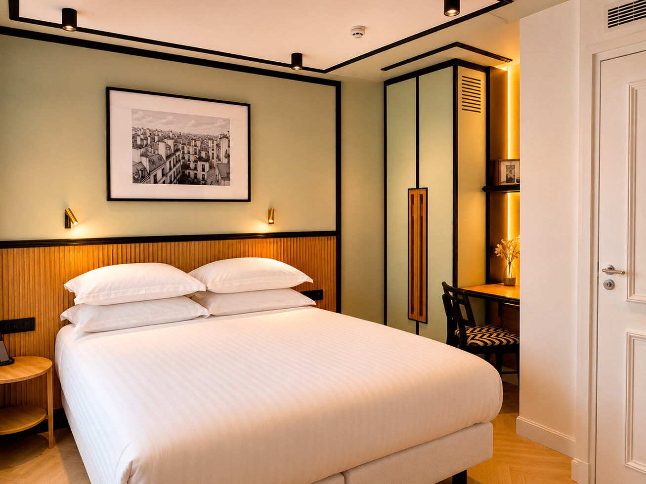 Lit Double Chambre Deluxe Hôtel 3* MAISON LENOIR Paris 11