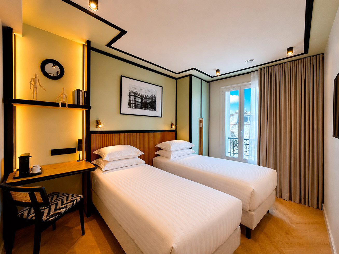 Lits Simples Chambres Communicantes Hôtel 3* MAISON LENOIR Paris 11